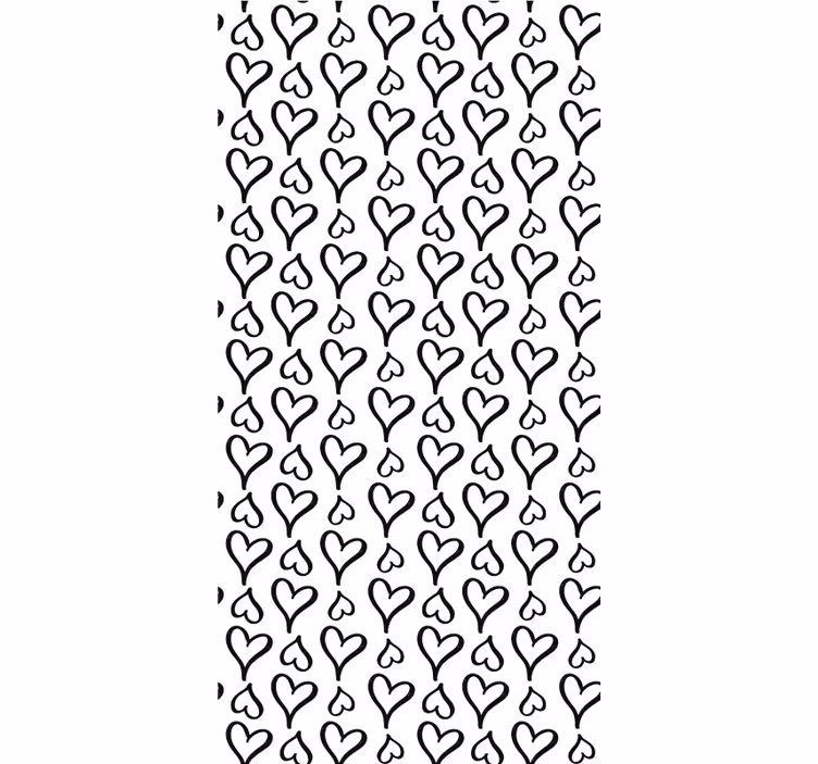 Zwart-witte harten rolgordijn romantisch - TenStickers
