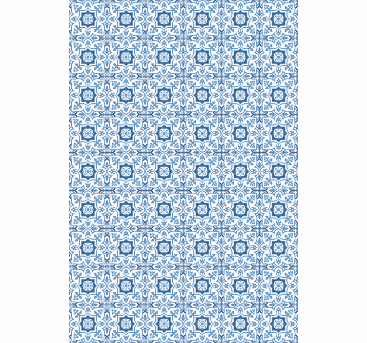Complexe blauwe tegels badkamer rolgordijn - TenStickers