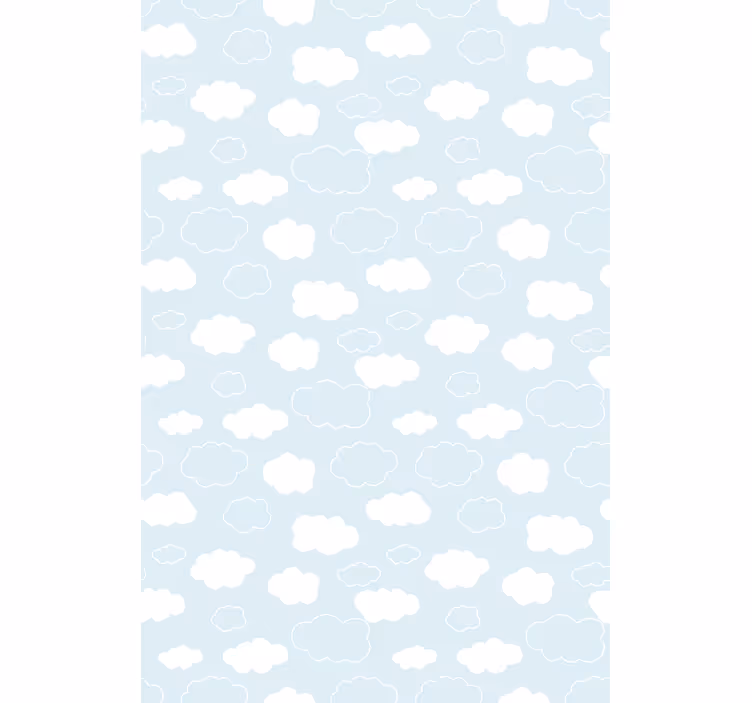 Wolken rolgordijnën Witte en lichtblauwe tekenstijl - TenStickers
