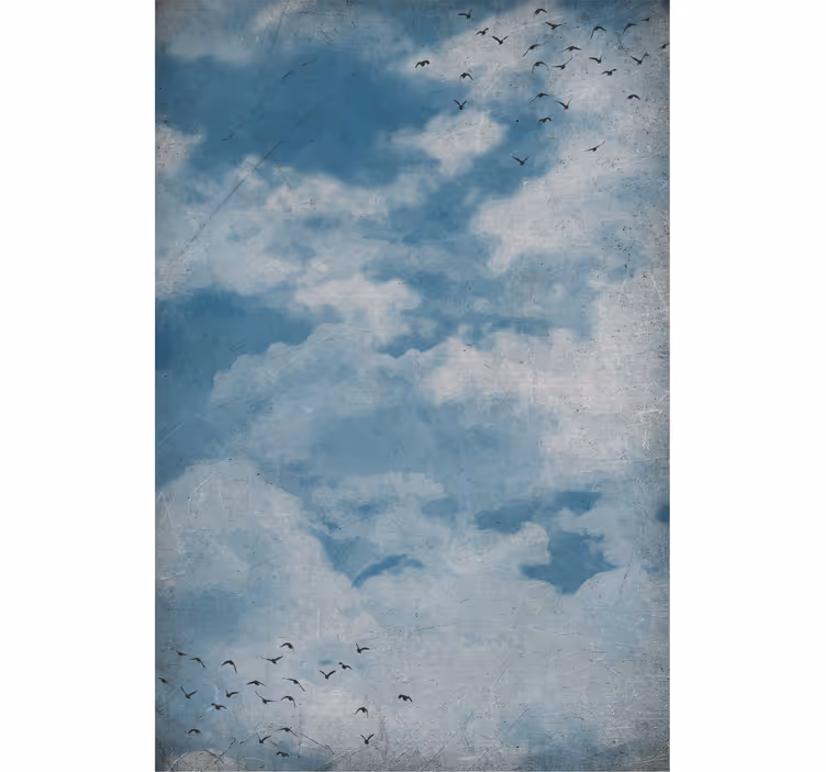 Lucht met vogels rolgordijn wolken - TenStickers