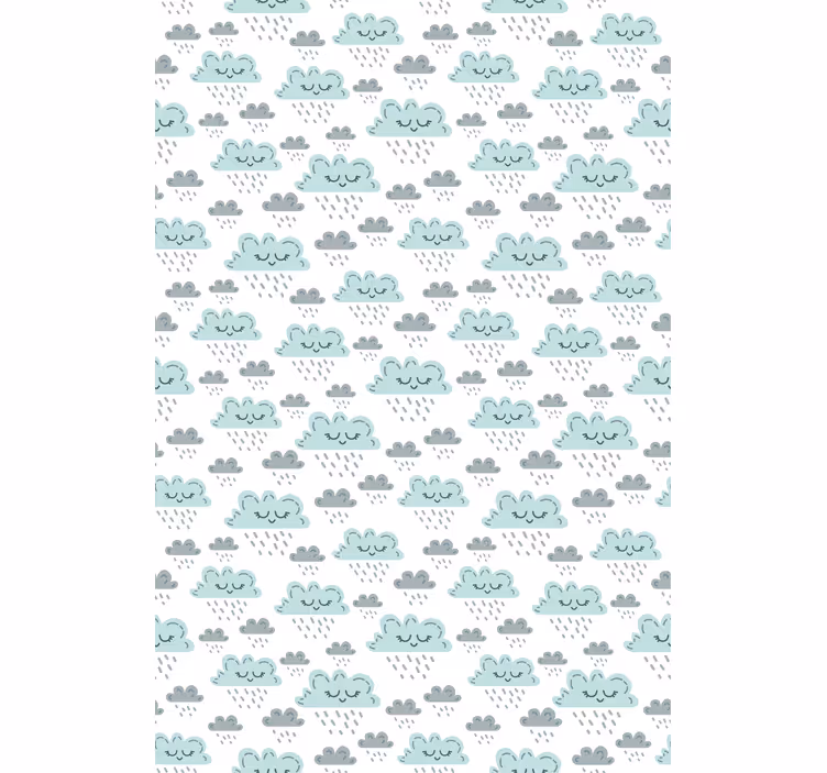 Blauw regenpatroon rolgordijn wolken - TenStickers