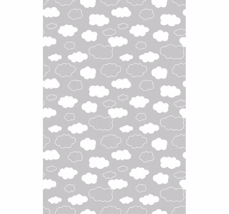 Pluizig grijs patroon rolgordijn wolken - TenStickers
