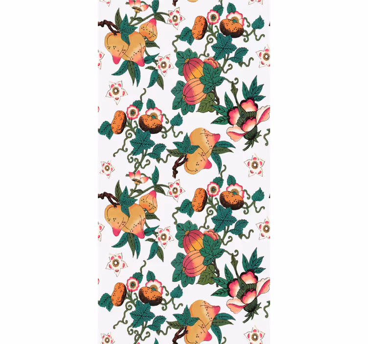 Rolgordijn bloemen en planten weelderig fruit en bloemen - TenStickers