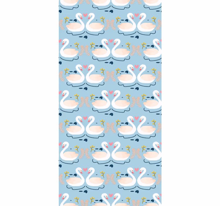 Charmant zwanenpatroon rolgordijn meer dieren - TenStickers