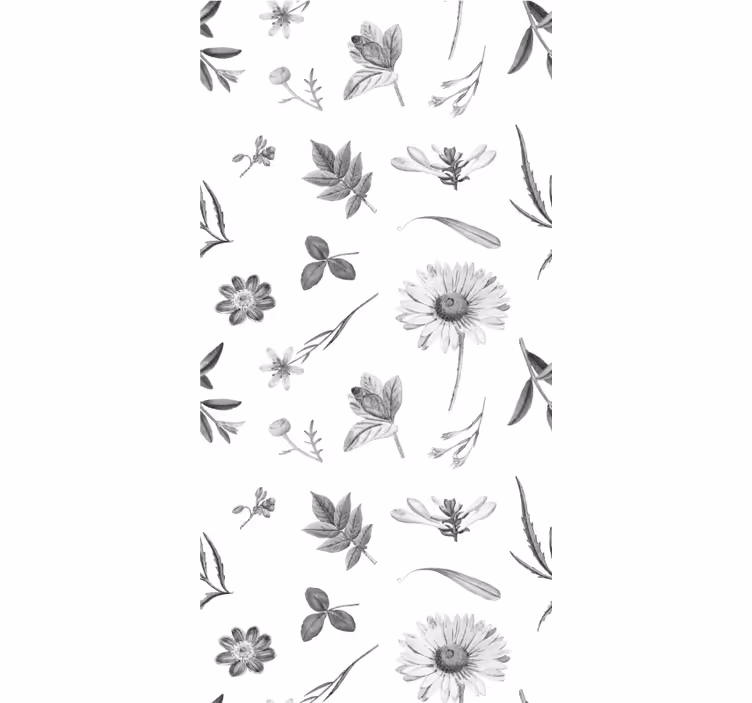 Botanische tuinmotief rolgordijn bloemen en planten - TenStickers