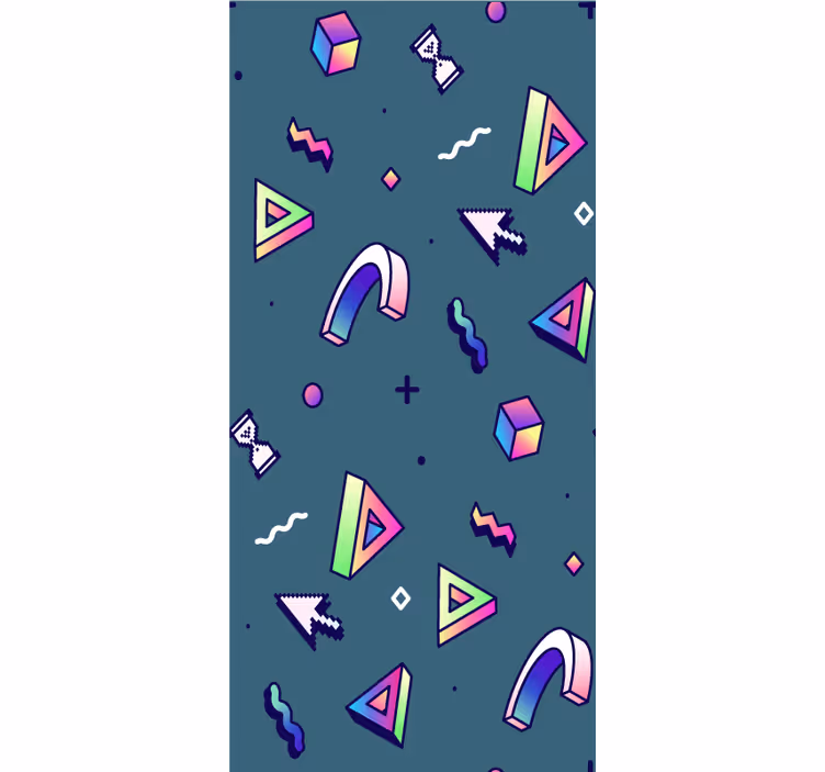 Geometrische speelse vormen rolgordijn grappig - TenStickers