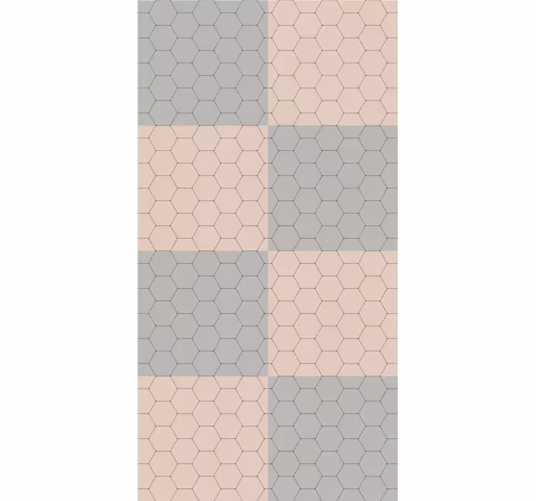 Zeshoekige patroonblokken elegant rolgordijn - TenStickers