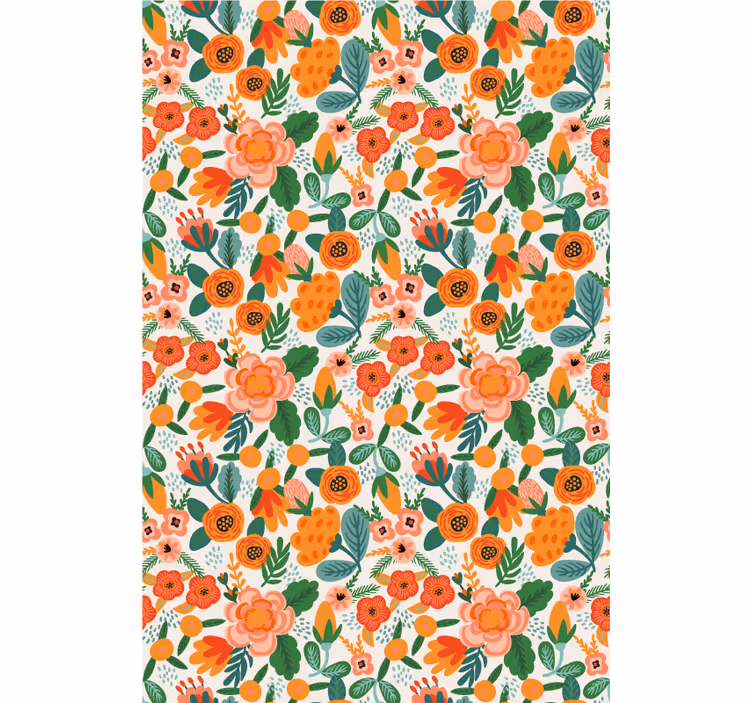 Bloemstuk ontwerp rolgordijn bloemen en planten - TenStickers