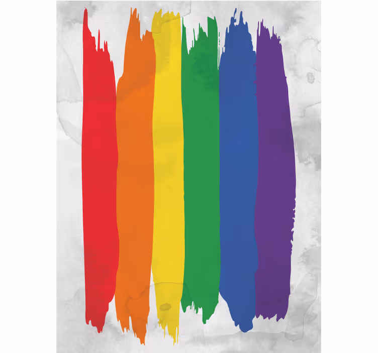Regenboog penseelstrepen rolgordijn tienerkamer - TenStickers