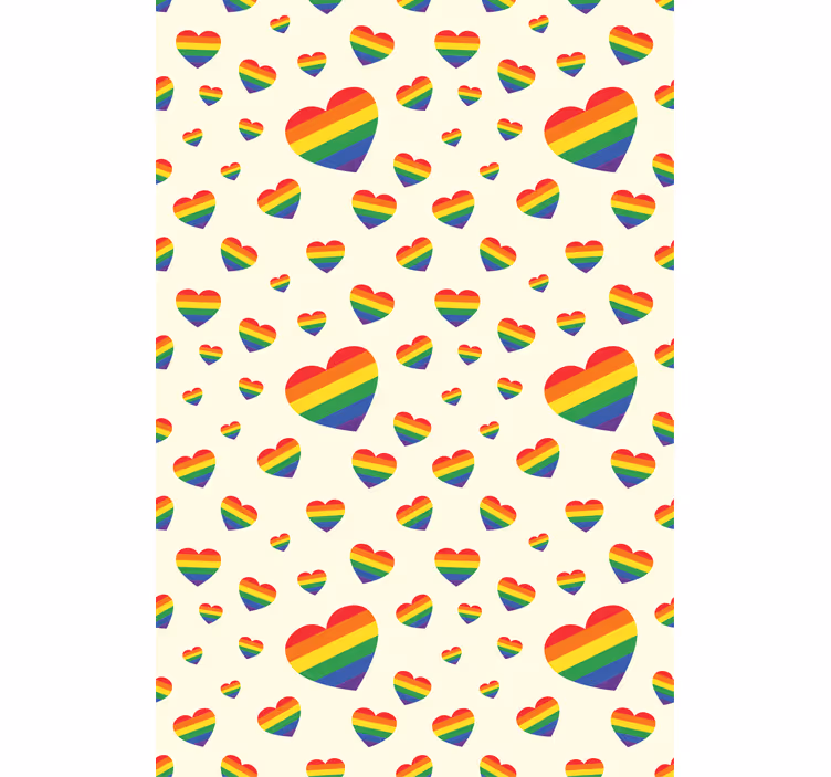 Lgtb hartenpatroon rolgordijn romantisch - TenStickers