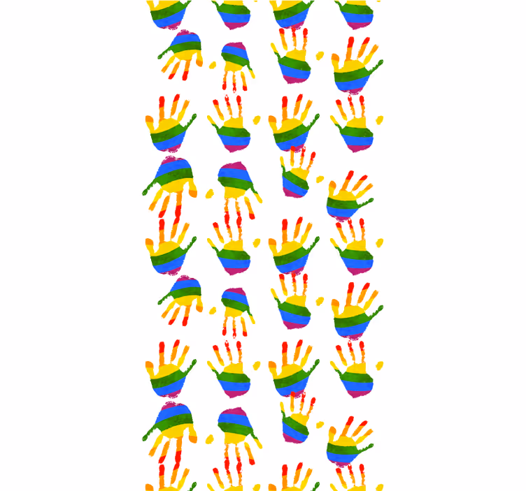 Kleurrijk handafdrukpatroon origineel rolgordijn - TenStickers