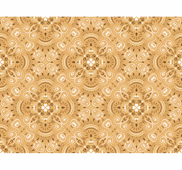 Klassiek keuken rolgordijn Vintage beige sierpatroon - TenStickers