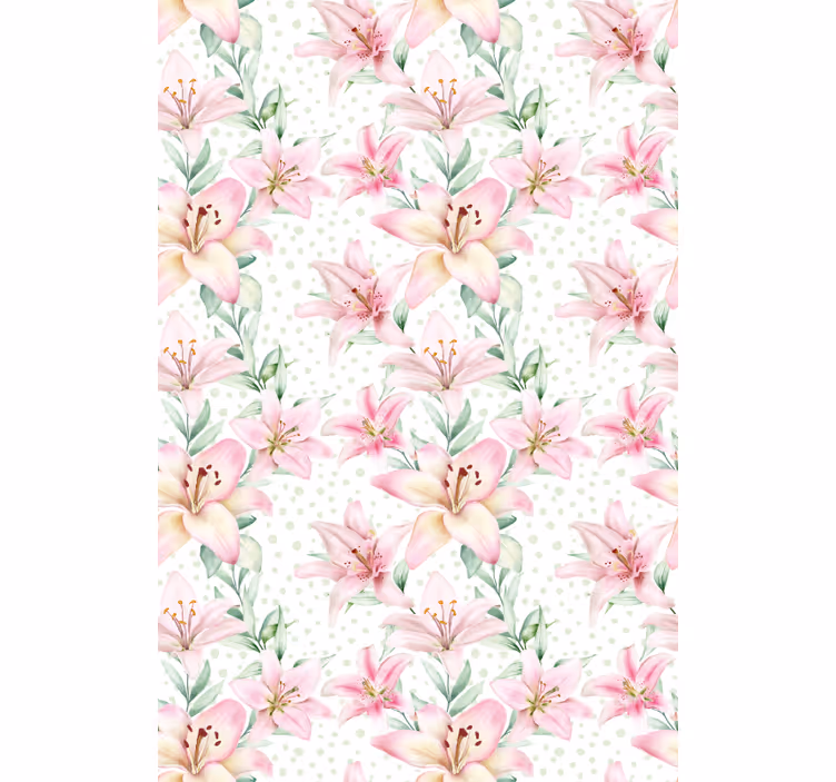 Rolgordijn bloemen en planten delicate bloemige elegantie - TenStickers