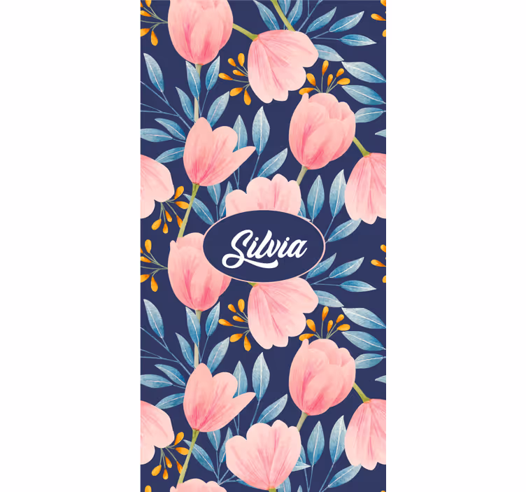 Roze bloemenontwerp rolgordijn bloemen en planten - TenStickers