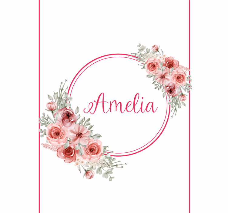 Gepersonaliseerd bloemstuk rolgordijn bloemen en planten - TenStickers