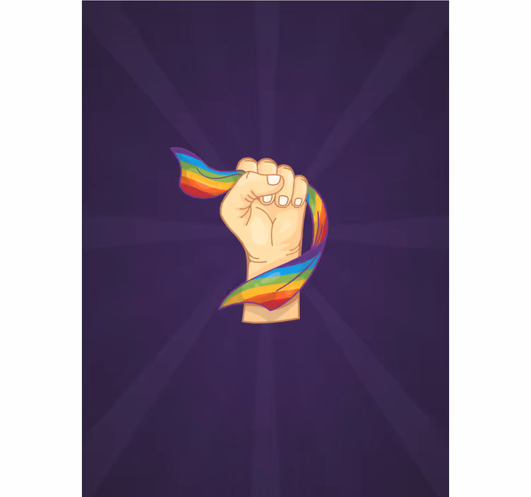 Vuist die regenboog vasthoudt origineel rolgordijn - TenStickers