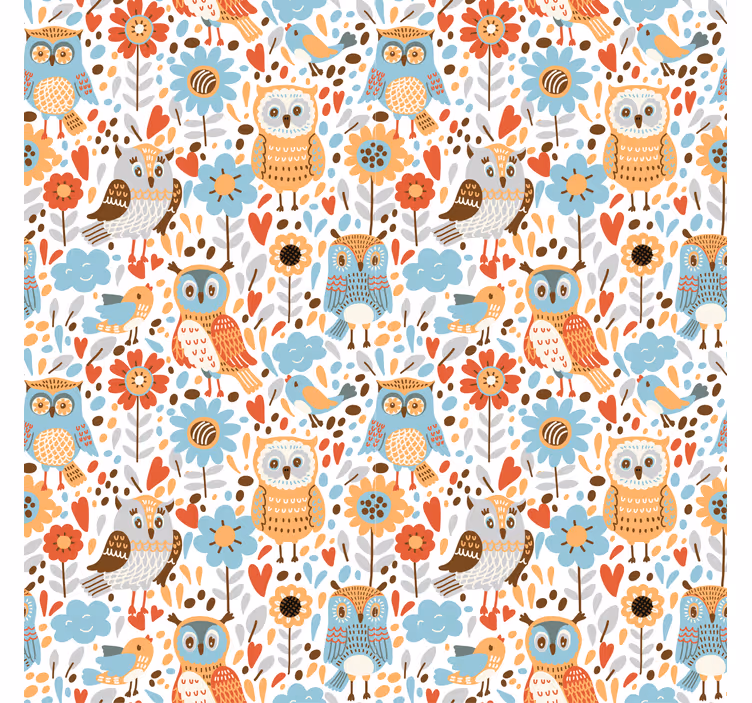Charmant uilenpatroon rolgordijn dieren - TenStickers