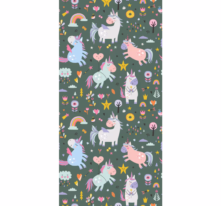 Fantasie eenhoornpatronen rolgordijn dieren - TenStickers