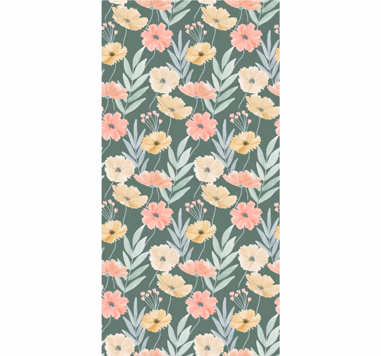 Rolgordijn bloemen en planten elegante botanische schikking - TenStickers
