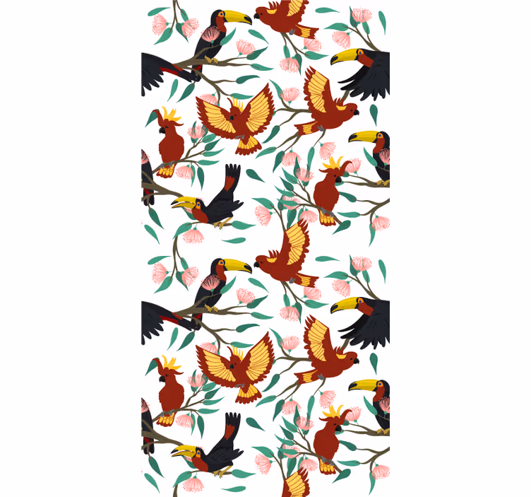 Tropische vogelpatronen rolgordijn dieren - TenStickers