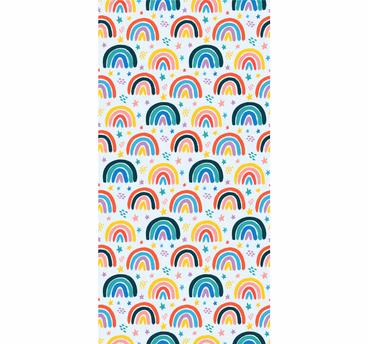 Blauwe regenboogpatronen kinderkamer rolgordijn - TenStickers