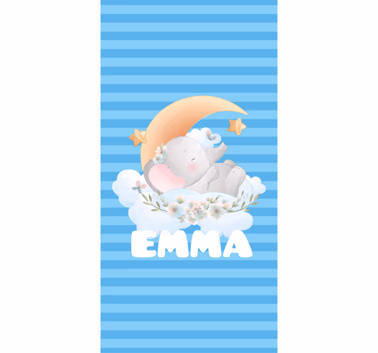 Schattige dieren olifant met naam - TenStickers