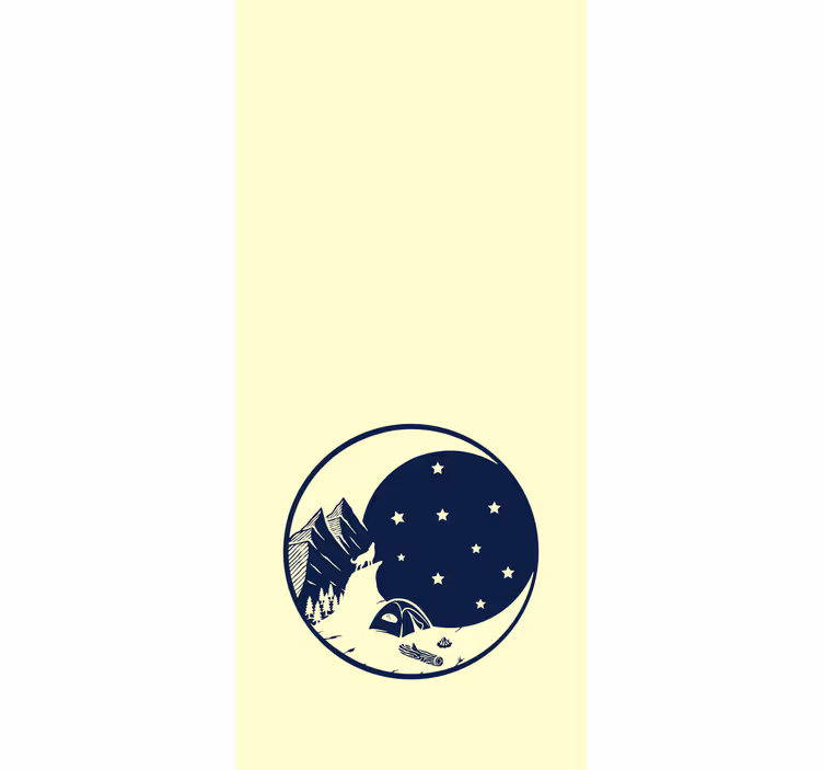 Bergnachtscène origineel rolgordijn - TenStickers
