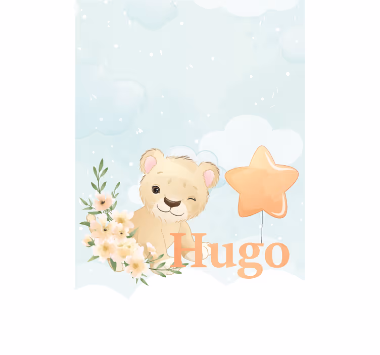 Aangepaste leeuwenwelp rolgordijn babykamer - TenStickers