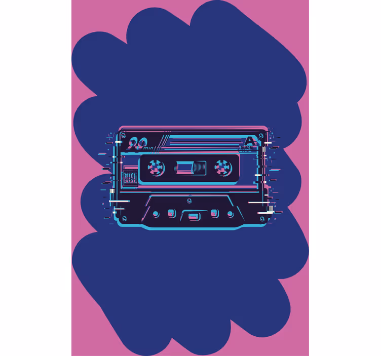 Retro cassette illustratie nerd rolgordijn - TenStickers