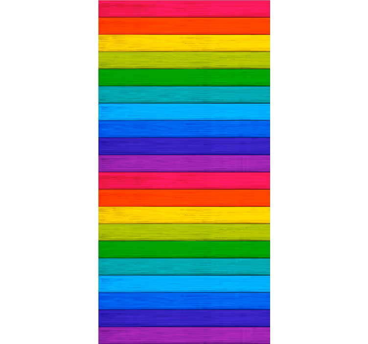 Regenboog houten planken patronen rolgordijn - TenStickers