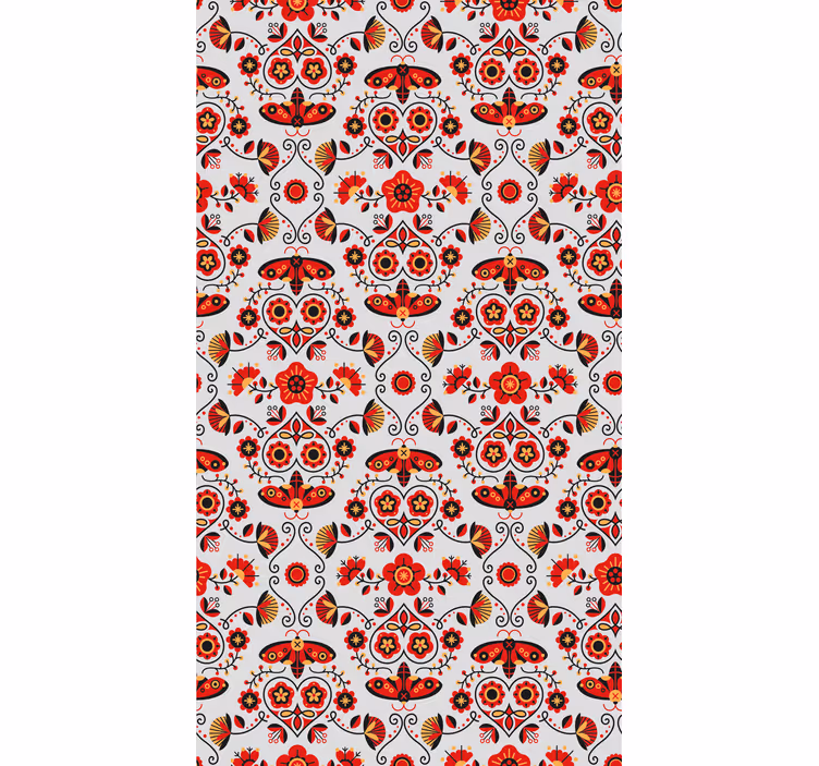 Pools rood patroon rolgordijn bloemen - TenStickers