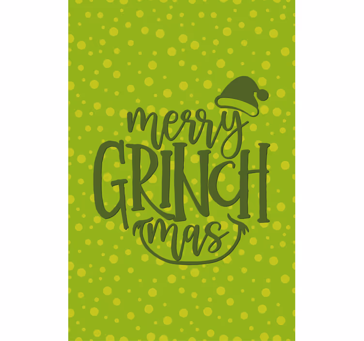 Vrolijke grinchmas-juich rolgordijn met tekst - TenStickers