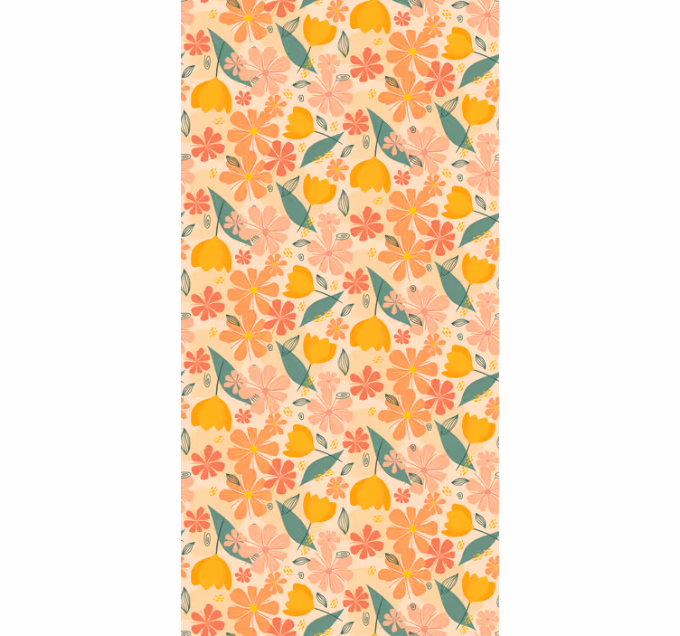 Bloemmotief motief rolgordijn bloemen en planten - TenStickers