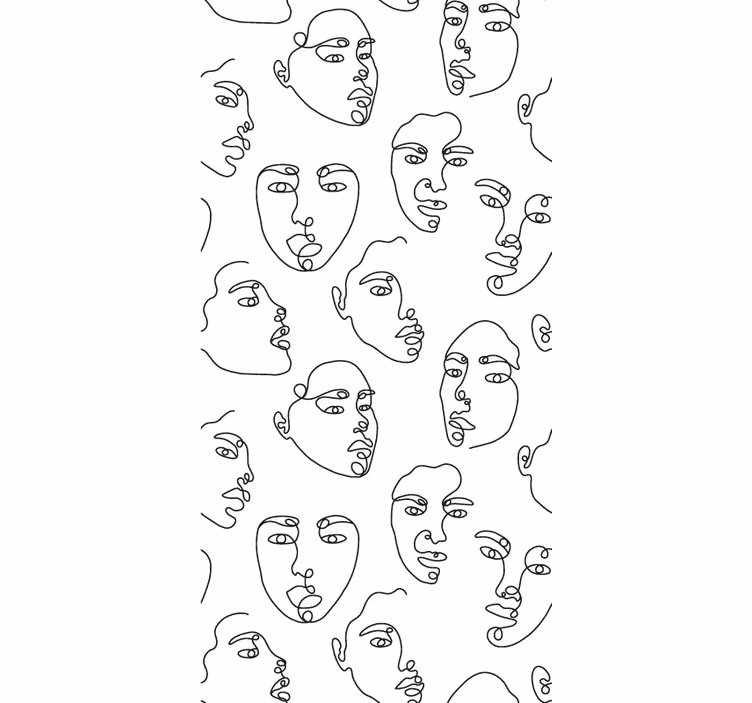 Contouren van gezichten origineel rolgordijn - TenStickers