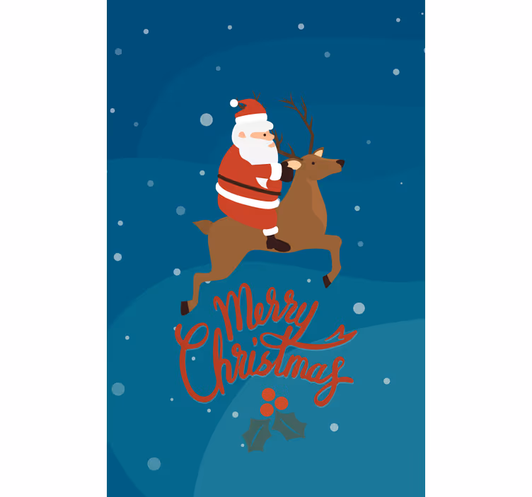 Kerstman rijdt op rendier origineel rolgordijn - TenStickers