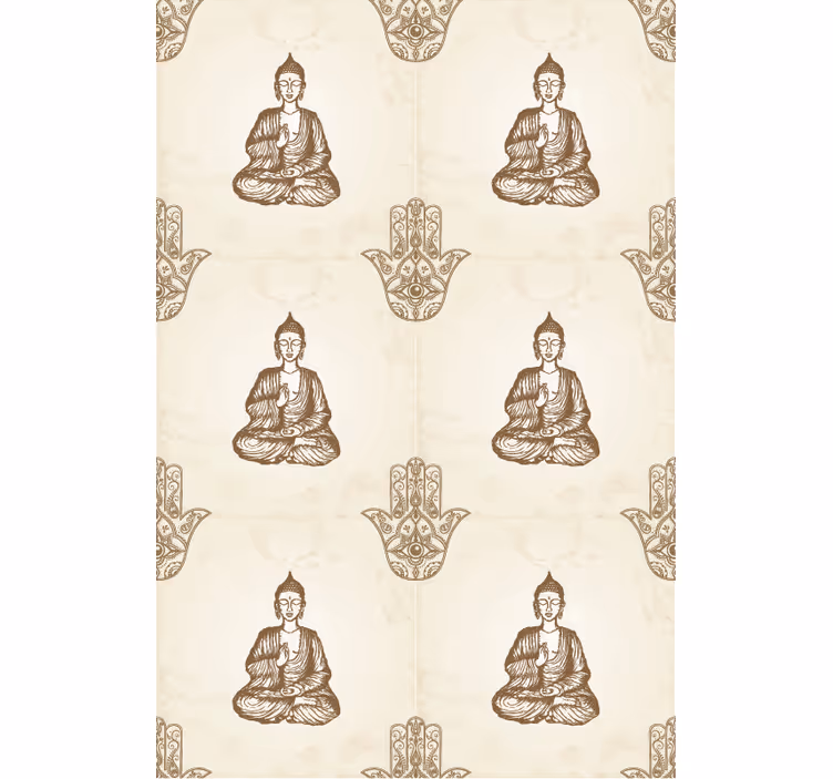 Boeddha symboolpatronen zen rolgordijn - TenStickers