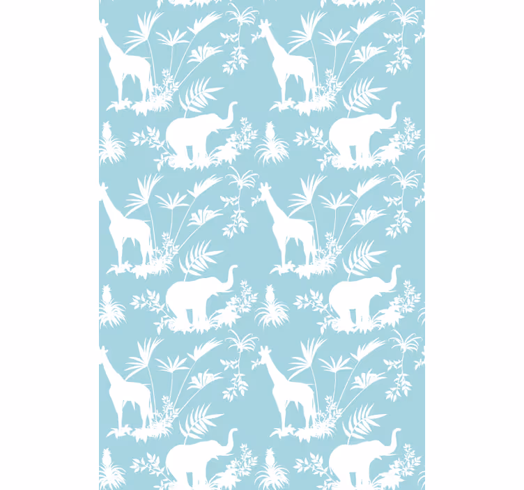 Olifanten en giraffen rolgordijn dieren - TenStickers