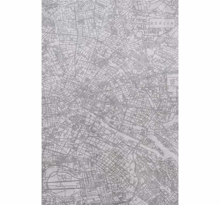 Stadskaart omtrek origineel rolgordijn - TenStickers