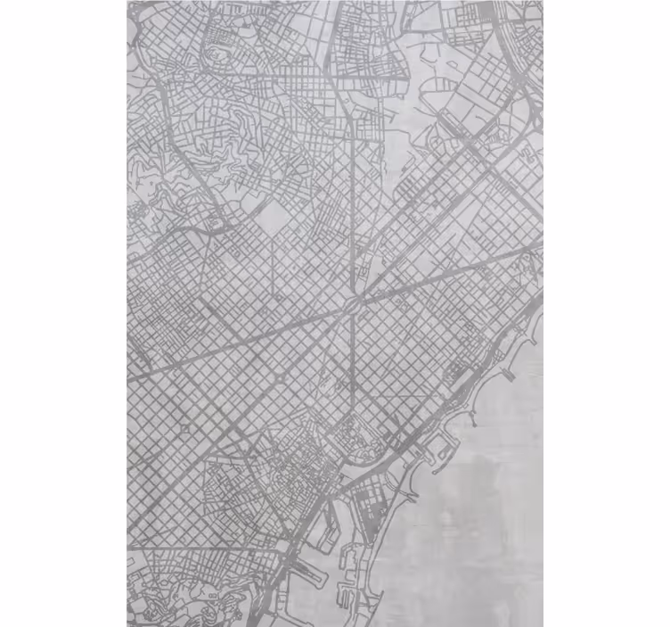 Stadskaart patroon wereldmap rolgordijn - TenStickers