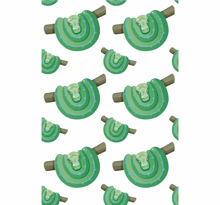 Groene slangen patroon rolgordijn meer dieren - TenStickers