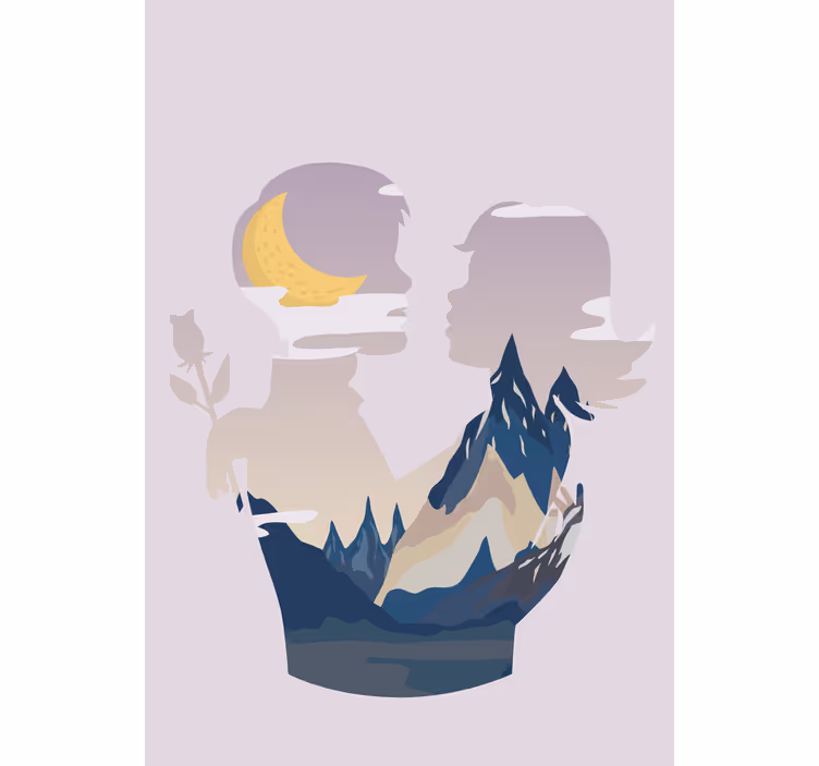 Nachtelijke bergen scène origineel rolgordijn - TenStickers