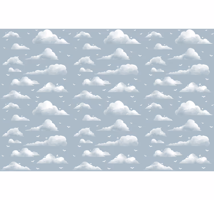Rolgordijn wolken grijs fluffy patroon - TenStickers