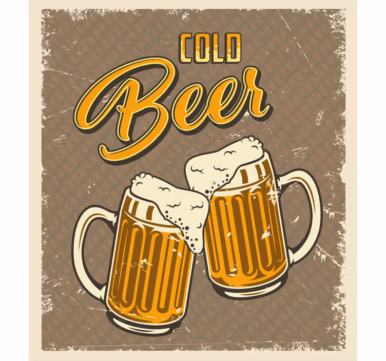 Koude bierpullen rolgordijn sport - TenStickers
