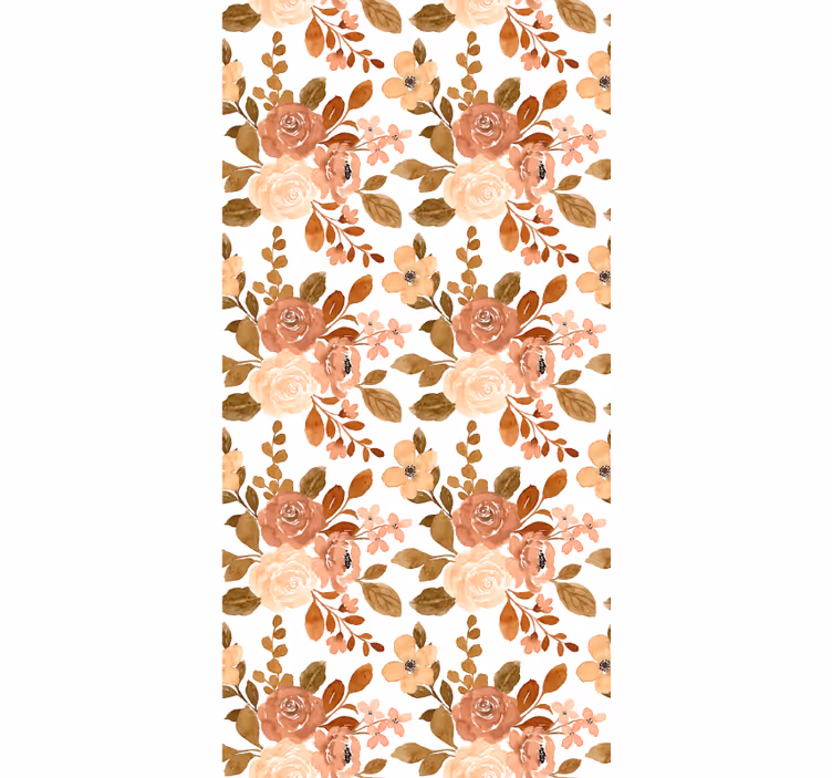 Romantisch beige patroon rolgordijn bloemen - TenStickers