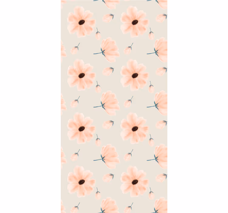Pastel bloemenpatroon rolgordijn bloemen en planten - TenStickers