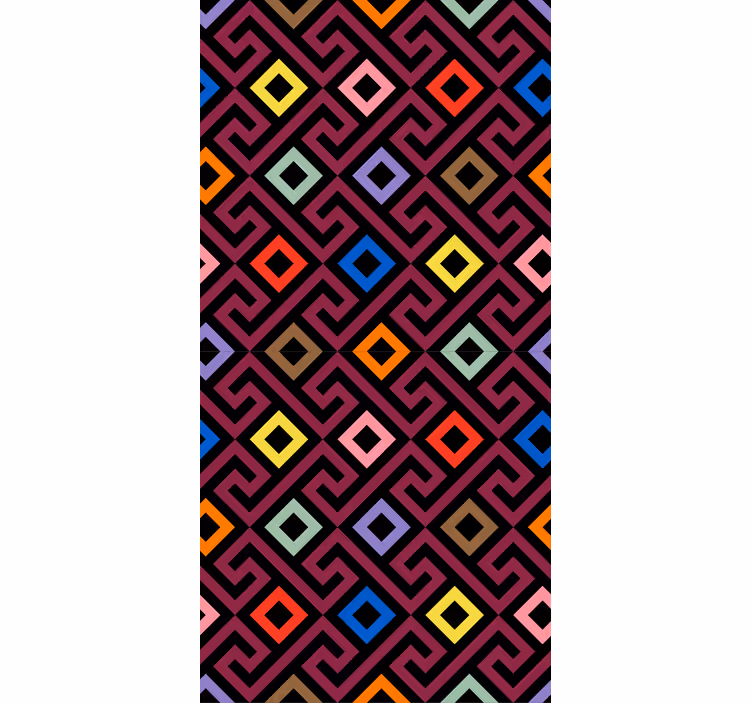 Origineel rolgordijn geometrisch diamanten patroon - TenStickers