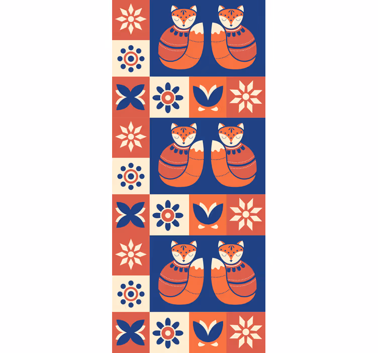 Charmante vospatronen rolgordijn dieren - TenStickers