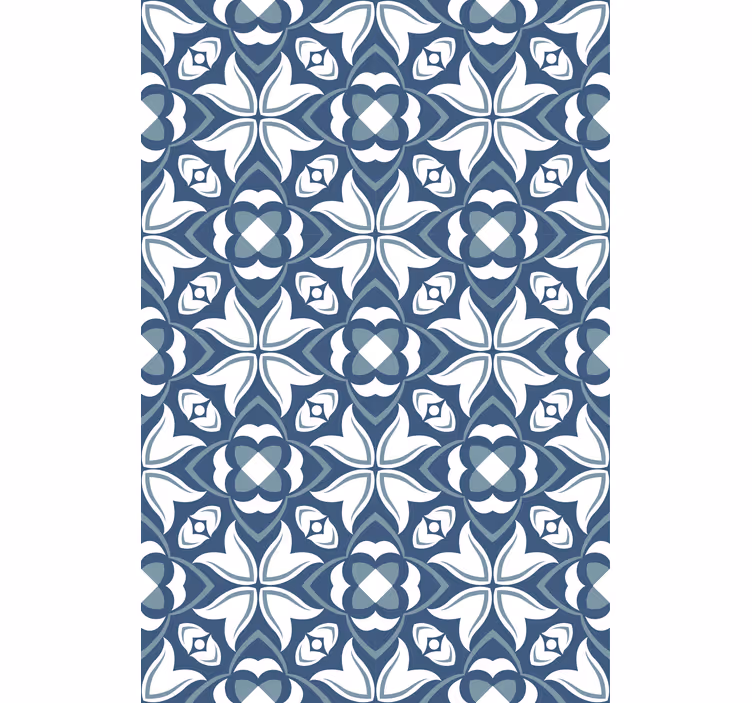 Blauwe stijlvolle geometrische vormen modern rolgordijn - TenStickers
