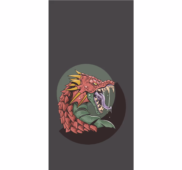 Woeste drakenkop nerd rolgordijn - TenStickers