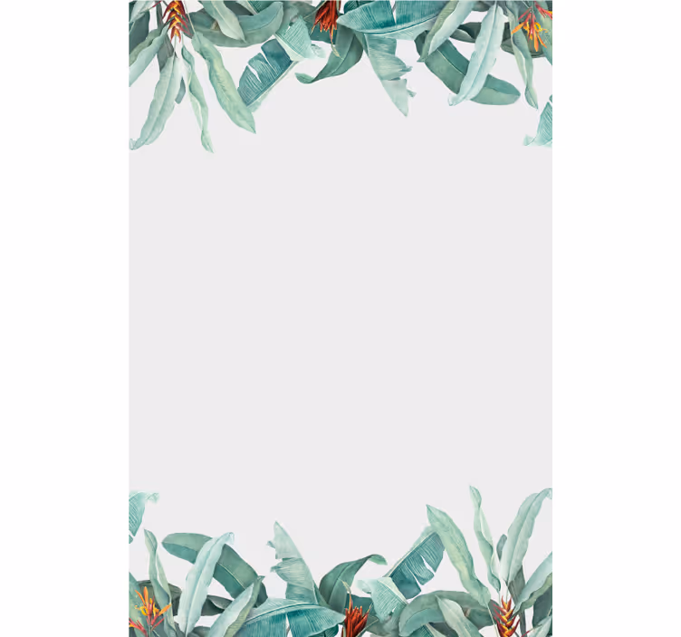 Tropische bladrand rolgordijn bloemen en planten - TenStickers